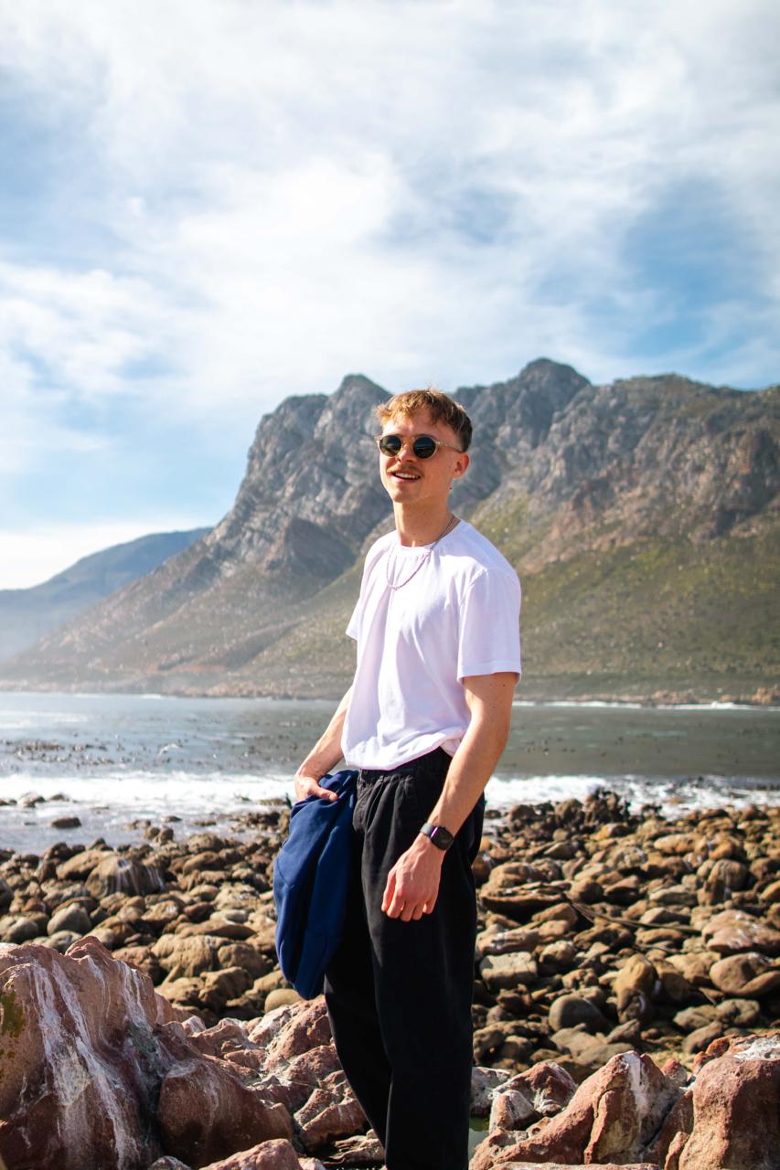Liam Yates, founder of Root & Signal, on the Cape Town coast
